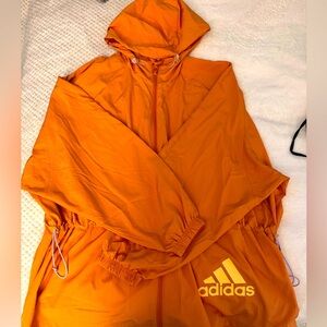 Orange women’s adidas windbreaker lightweight Jacket
